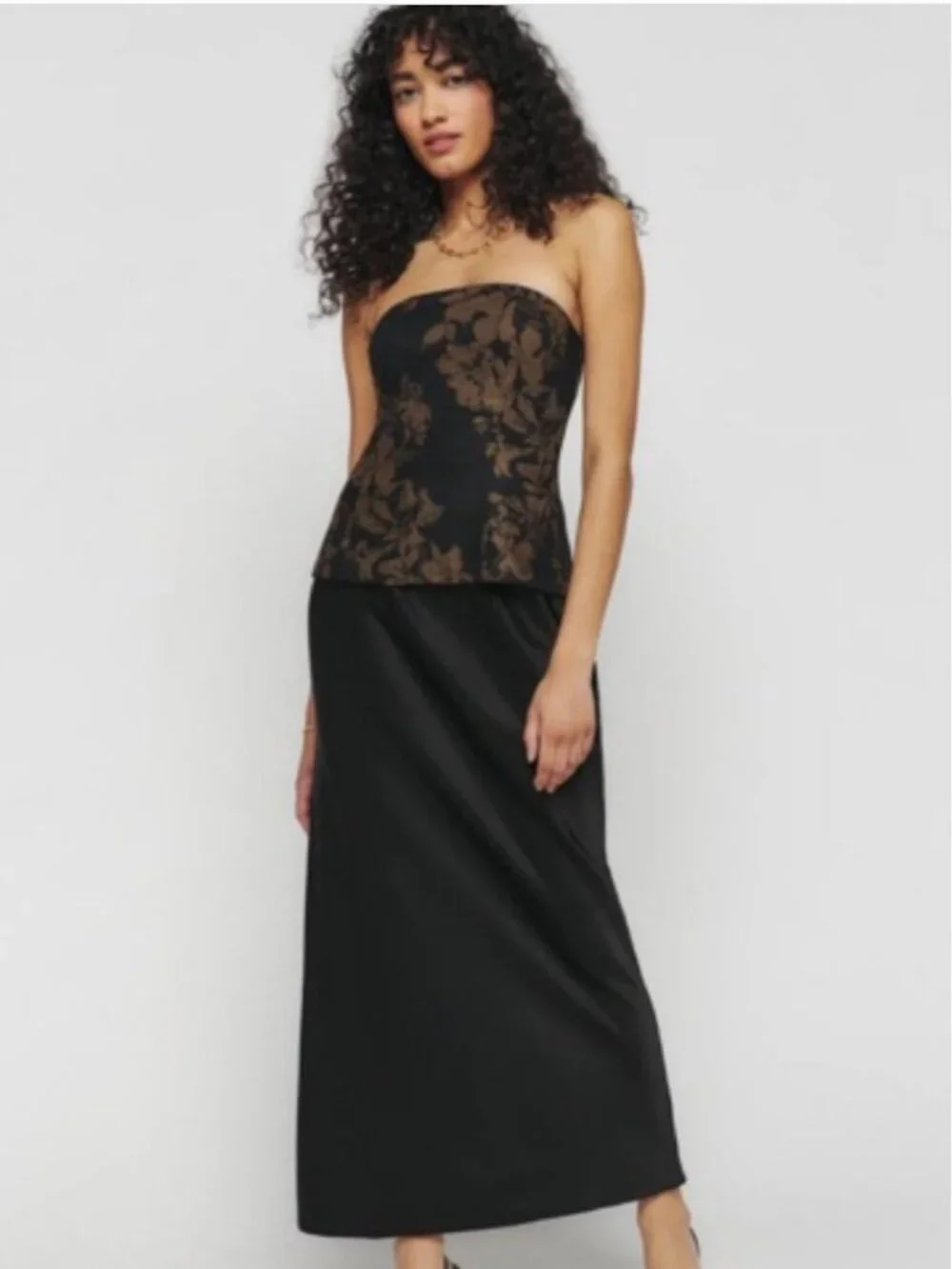Reformation Iskra Two Piece Set - Tube Top and Midi Skirt in Night Garden 0 $298